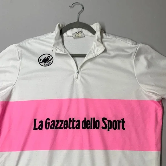 Castelli Sport Italia Men Cycling Jersey XL White Pink La Gazzetta Dello Sport - Picture 3 of 10
